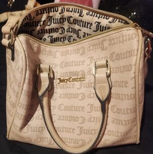 Juicy Couture Beige Satchel with Gold Accents